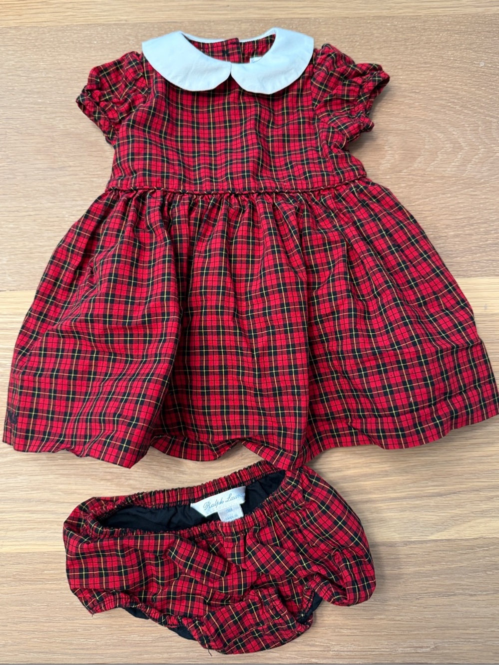 Polo Ralph Lauren Baby Girl Red Plaid Peter Pan Collar Dress